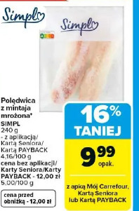 Polędwica z mintaja mrożona SIMPL