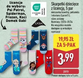 Skarpetki dziecięce z licencją, 5 par
