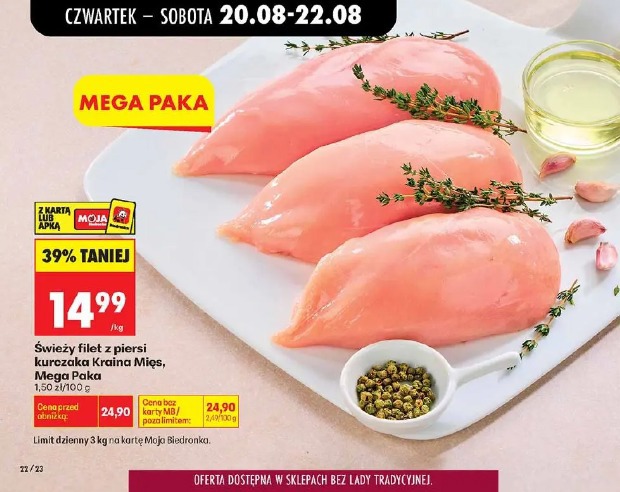 Świeży filet z piersi kurczaka Kraina Mięs, Mega Paka