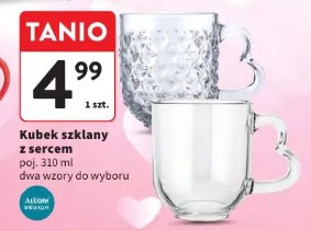 Kubek szklany z sercem