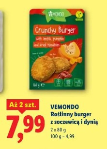 Vemondo Roślinny burger z soczewicą i dynią
