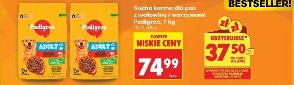 Sucha karma dla psa z wołowiną i warzywami Pedigree