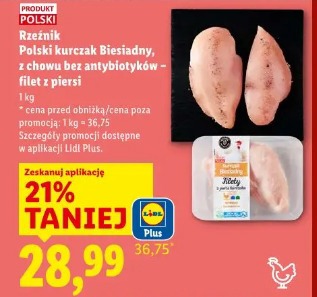 Rzeźnik Polski kurczak Biesiadny, z chowu bez antybiotyków - filet z piersi