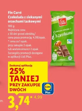 Fin Carré Czekolada z siekanymi orzechami laskowymi