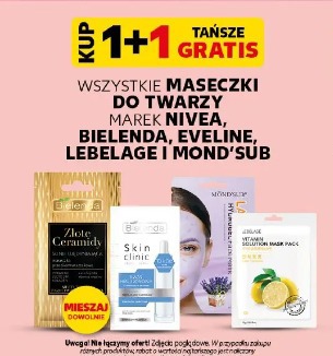 Wszystkie maseczki do twarzy marek Nivea, Bielenda, Eveline, Lebelage i Mond'Sub