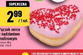 Pączek serce z nadzieniem malinowym