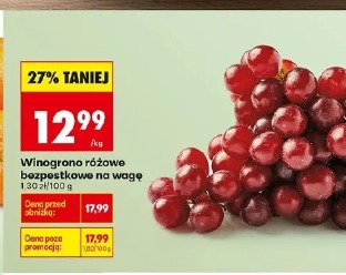 Winogrono różowe bezpestkowe na wagę