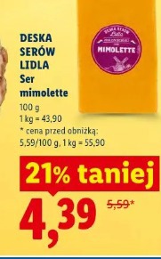 DESKA SERÓW LIDLA Ser mimolette