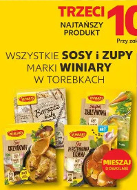 Wszystkie sosy i zupy marki Winiary w torebkach