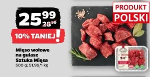 Mięso wołowe na gulasz Sztuka Mięsa