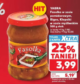 Yabra Fasolka w sosie pomidorowym, Bigos, Klopsiki w sosie myśliwskim