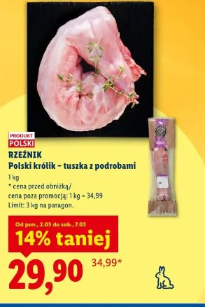Rzeźnik Polski królik – tuszka z podrobami