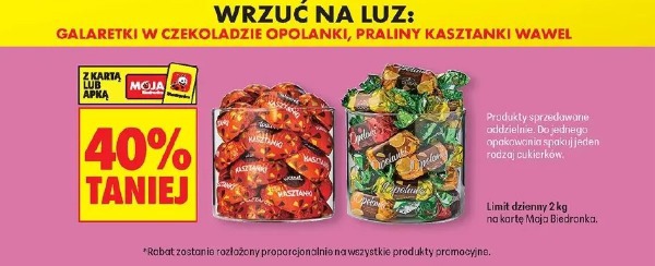 Galaretki w czekoladzie Opolanki, praliny Kasztanki Wawel