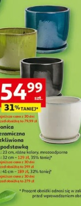 Donica ceramiczna szkliwiona z podstawką