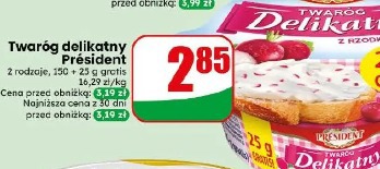 Twaróg delikatny Président z rodzynkami