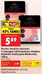 Szynka Swojska Sądecka Tradycyjna lub Polędwica Wiejska Sądecka Tradycyjna Biedronka