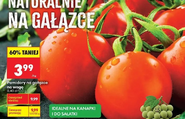 Pomidory na gałązce na wagę 