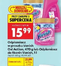 Odplamiacz w proszku Vanish Oxi Action lub Odplamiacz do tkanin Vanish