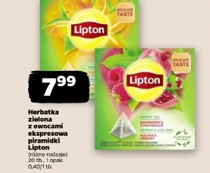 Herbatka zielona z owocami ekspresowa piramidki Lipton