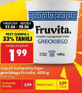 Jogurt naturalny typu greckiego Fruvita