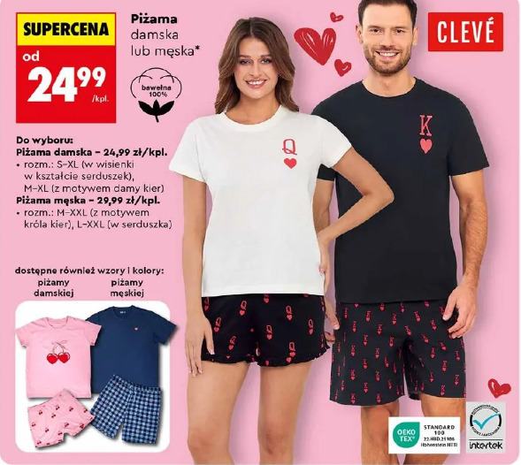 Piżama damska lub męska Clevé