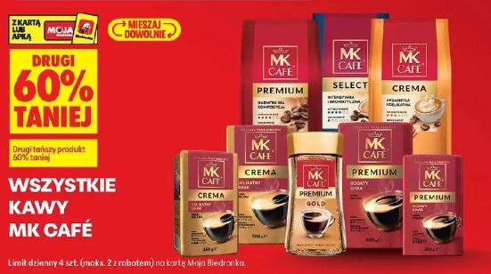 Wszystkie kawy MK Cafe drugi 60% taniej