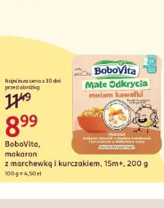 Bobovita, makaron z marchewką i kurczakiem, 15m+