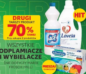 Wszystkie odplamiacze i wybielacze (nie dotyczy marek Frosch i Mill)