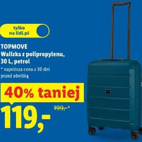 TOPMOVE Walizka z polipropylenu, 30 l, petrol