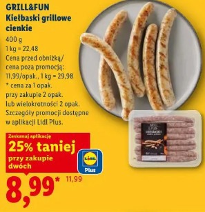 Grill&Fun Kiełbaski grillowe cienkie