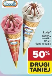 Lody Koral w rożku