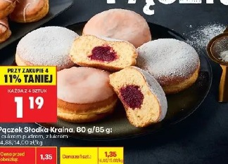 Pączek Słodka Kraina z cukrem pudrem, z lukrem