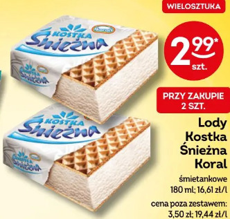Lody Kostka Śnieżna Koral śmietankowe