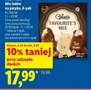 Gelatelli Mix lodów na patyku, 6-pak