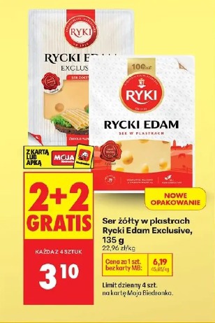 Ser żółty w plastrach Rycki Edam Exclusive