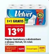 Papier toaletowy z ekstraktem z aloesu Velvet