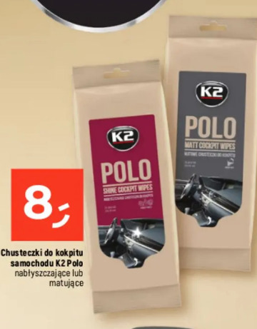 Chusteczki do kokpitu samochodu K2 Polo nabłyszczające lub matujące