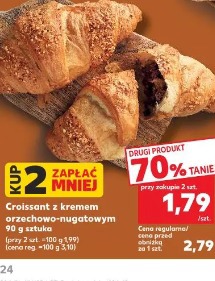 Croissant z kremem orzechowo-nugatowym