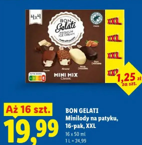 Bon Gelati Minilody na patyku, 16-pak, XXL