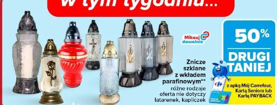Znicze szklane z wkładem parafinowym