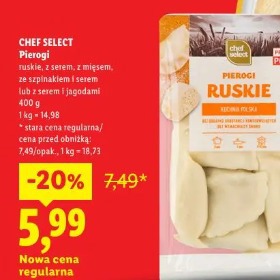 CHEF SELECT Pierogi ruskie, z serem, z mięsem, ze szpinakiem i serem lub z serem i jagodami