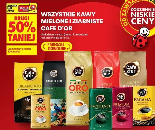 Wszystkie kawy mielone i ziarniste Cafe D'or