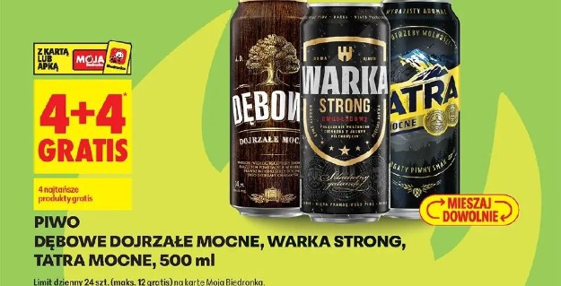 Piwo Dębowe dojrzałe mocne, Warka Strong, Tatra mocne