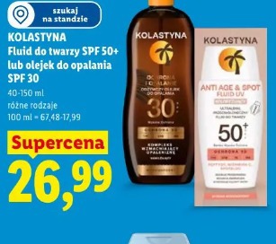 Kolastyna Fluid do twarzy SPF 50+ lub olejek do opalania SPF 30