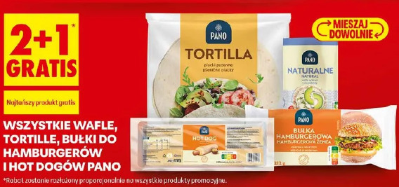 Wszystkie wafle, tortille, bułki do hamburgerów i hot dogów Pano