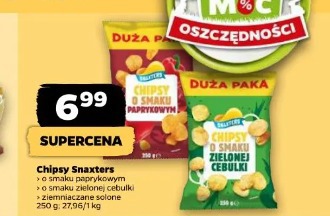 Chipsy Snaxtkers o smaku paprykowym o smaku zielonej cebulki ziemniaczane solone