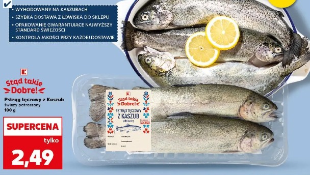 Pstrąg tęczowy z Kaszub świeży patroszony