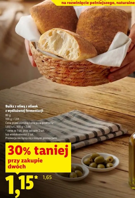 Bułka z oliwą z oliwek z wydłużonej fermentacji