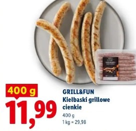 Grill&Fun Kiełbaski grillowe cienkie