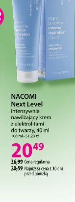 Nacomi Next Level intensywnie nawilżający krem z elektrolitami do twarzy